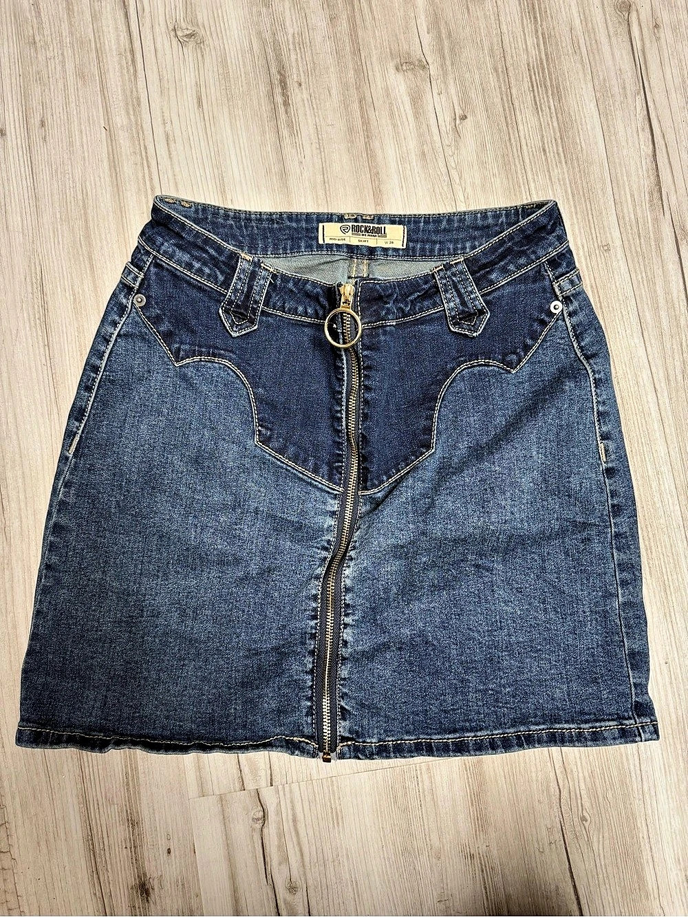 Denim Mini Skirt in Blue